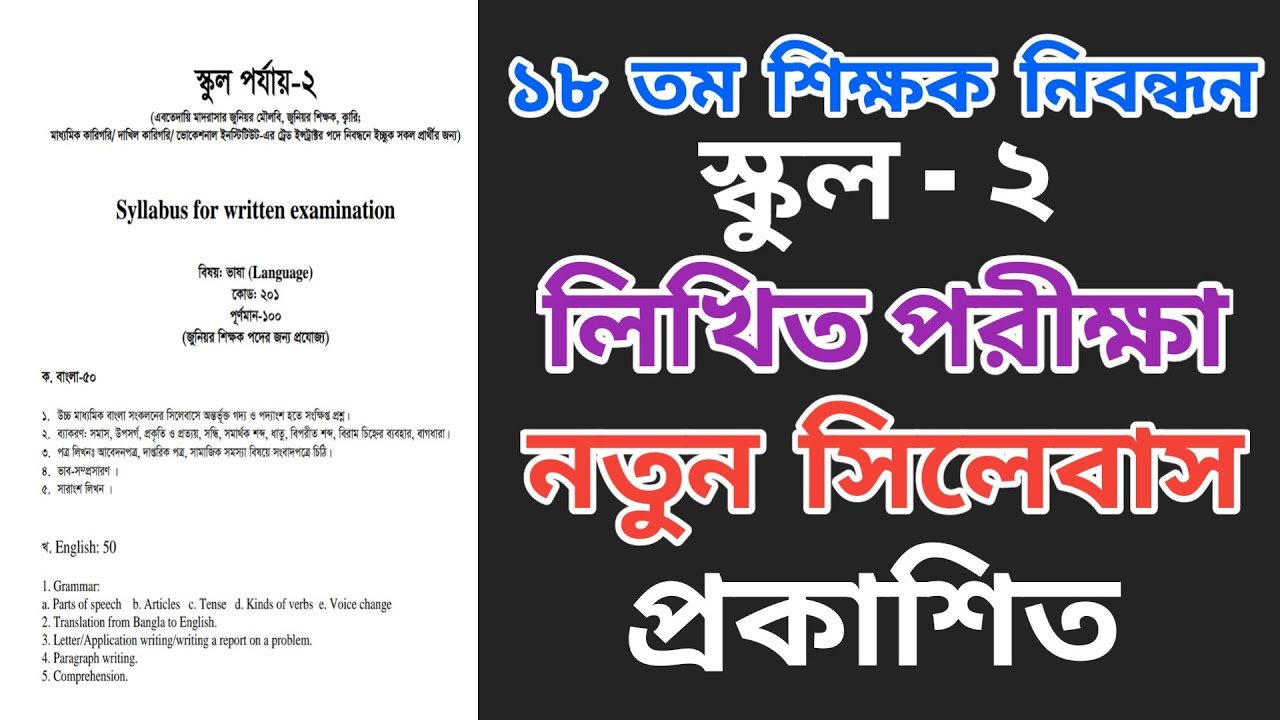 NTRCA update Syllabus | ১৮ তম শিক্ষক নিবন্ধন পরীক্ষার সিলেবাস ২০২৪ [স্কুল ও কলেজ পর্যায়]