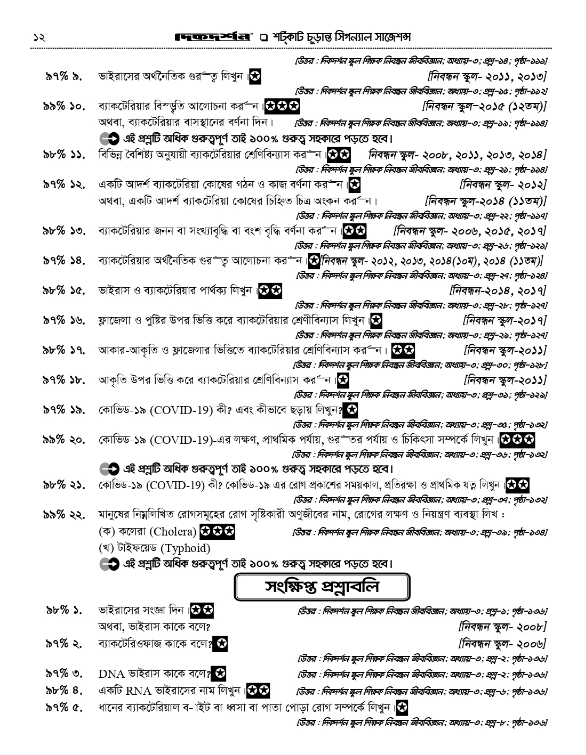 ১৮ তম শিক্ষক নিবন্ধন লিখিত জীববিজ্ঞান সাজেশন্স দিকদর্শন (বিষয়কোড-৩৩৩ )