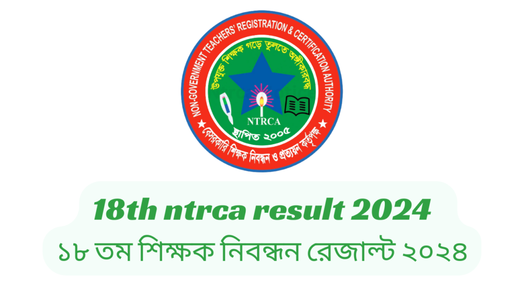 18th ntrca result 2024 | ১৮ তম শিক্ষক নিবন্ধন রেজাল্ট ২০২৪