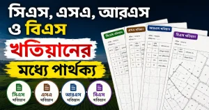 সিএস, এসএ, আরএস ও বিএস খতিয়ানের মধ্যে পার্থক্য