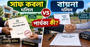সাফ কবলা ও বায়না দলিলের মধ্য পার্থক্য কী?