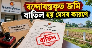 বন্দোবস্তকৃত জমি বাতিল হয় যেসব কারণে